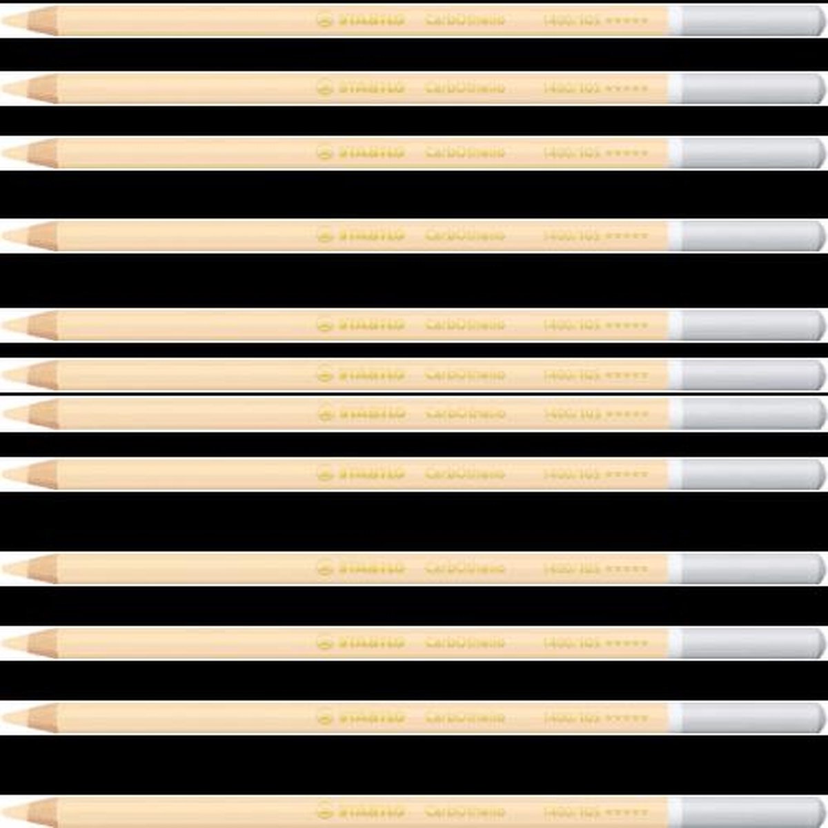Kleurpotloden STABILO CarbOthello kalkpastel ivoor | 12 stuks